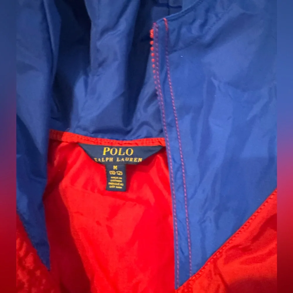 Ralph Lauren Red and Blue Hooded Light Windbreaker
